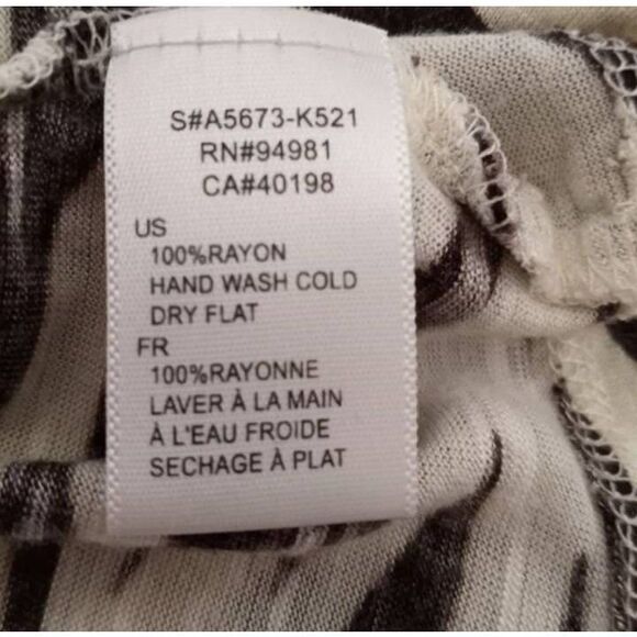 TWENTY ONE CREAM & BLACK ANIMAL-PRINT BLOUSE SZ.M EUC. - Picture 5 of 5